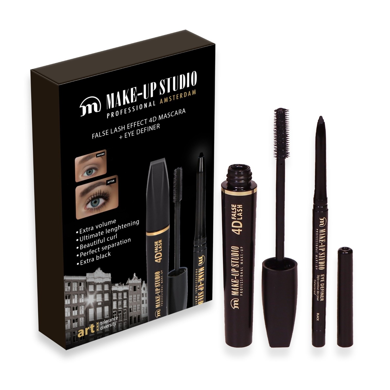 Make-up Studio kosmētikas komplekts Dāvanu kārba Acu otiņa Attīrošs balzams + Pīlinga sūklis -