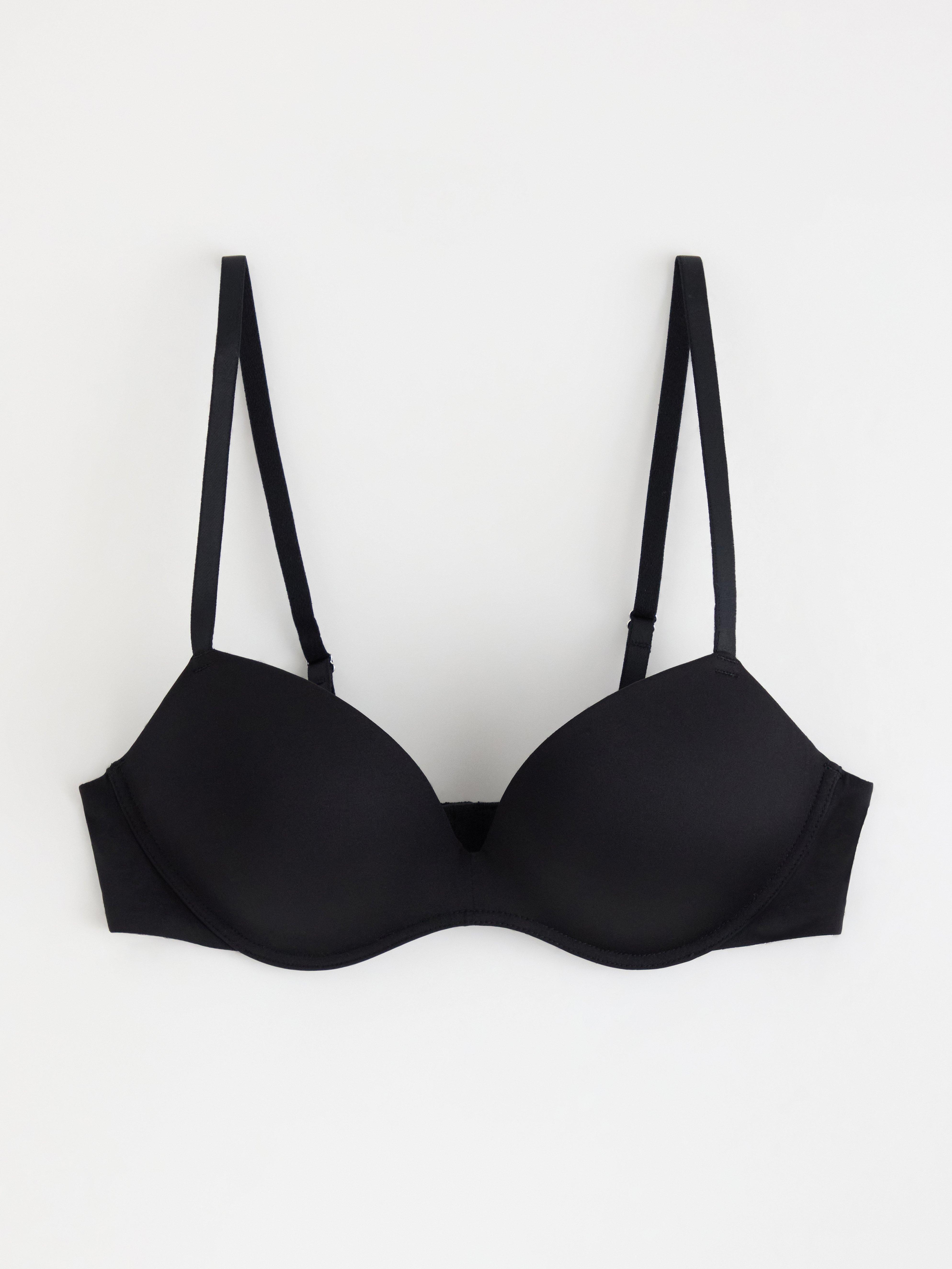 Bygellös bh med push-up svart