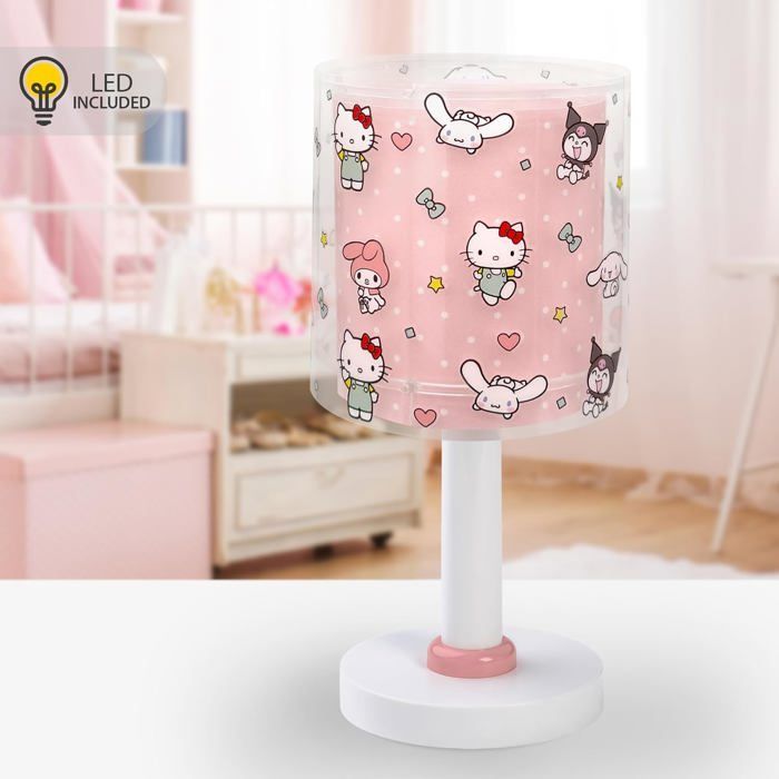 Lampe chevet/table enfant Hello Kitty/My Melody/Cinnamoroll/Kuromi, LED 4W, ampoule incluse