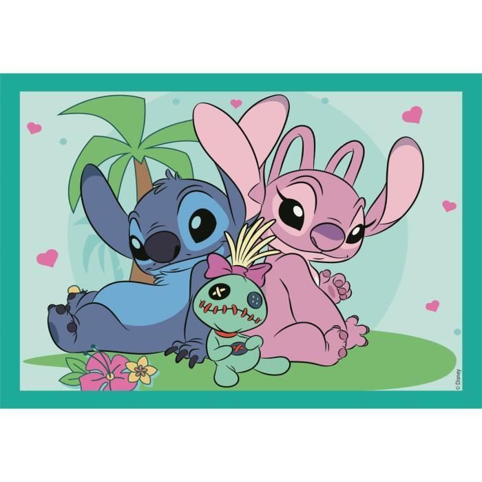 Rompecabezas Stitch 4 en 1, para niños de 3 años en adelante, temática de dibujos animados, CLEMENTONI
