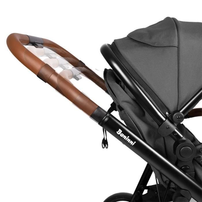 BANINNI Luiz - Poussette Double - De 0 à 36 mois - Jusqu'à 22Kg - Gris