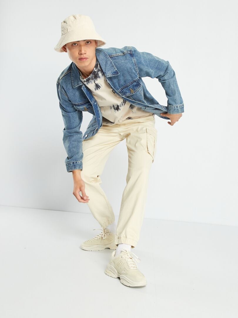 Chino's met klepzakken - beige