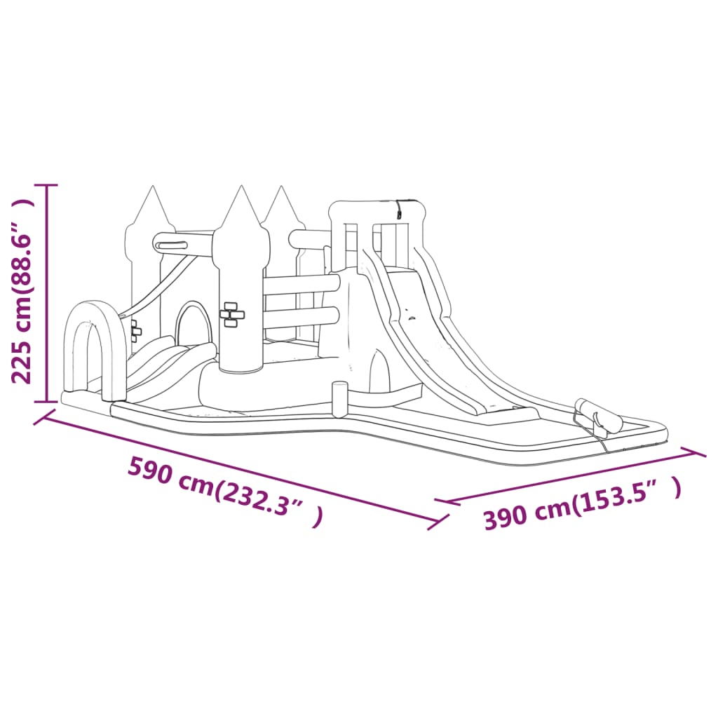 Happy Hop Inflatable Castle with 2 Dart Balls