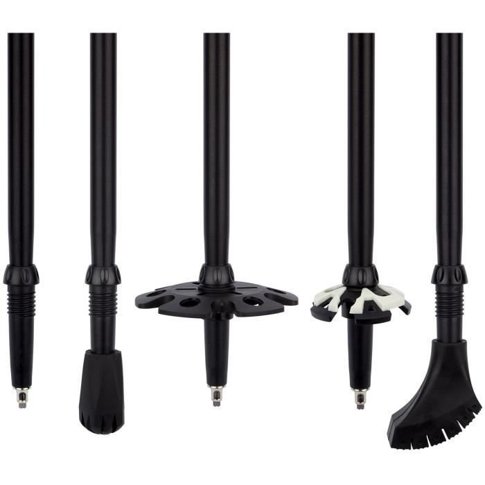 ABBEY Set of 2 Telescopic Trekking Poles - Adjustable from 63 to 135 cm - Blue Green