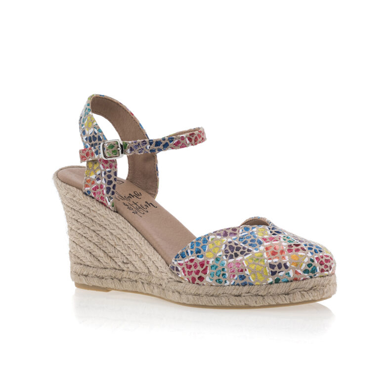 Mehrfarbige Damen-Espadrilles mit Seilsohlen