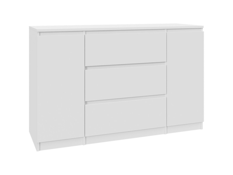 Komoda Biała 120 cm - 3 szuflady i 2 szafki