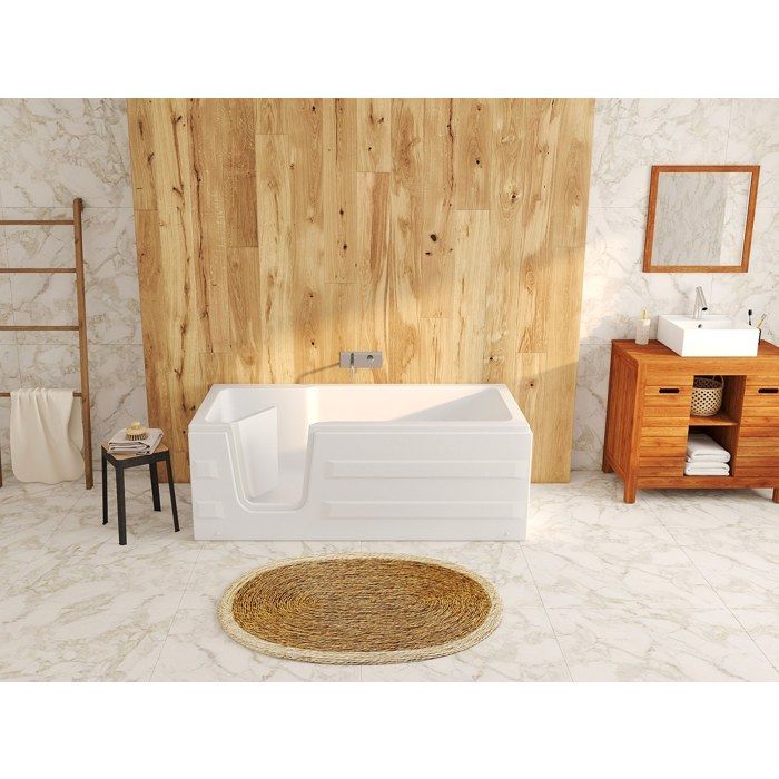 Bañera de esquina con puerta - 170 x 76 x 62 cm - Esquina izquierda - 235 L - SERVEE