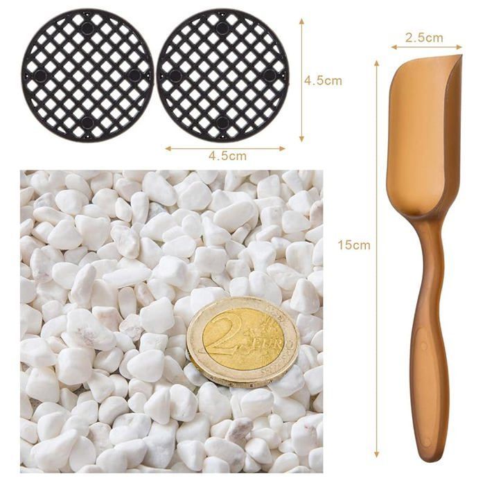 Ghiaia decorativa da giardino, ciottoli per fioriere - Bianca 460 g