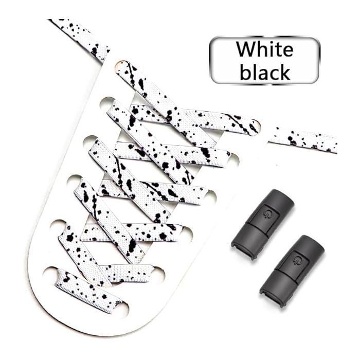 No-tie shoelaces for sneakers | Colorful elastic shoelaces with quick-release buckle | Flat shoelaces | 100 cm