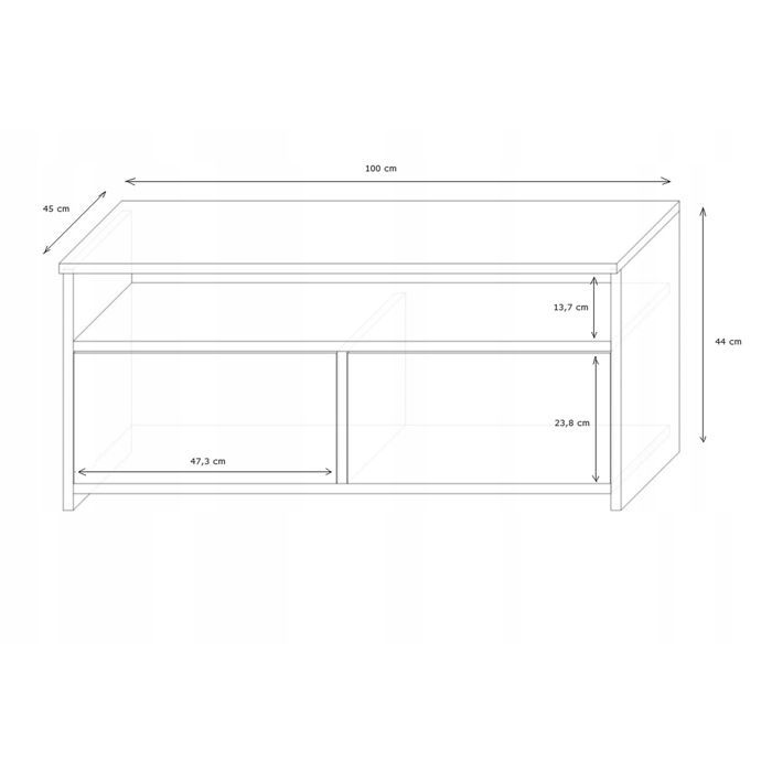 Armoire MILI - Panneau stratifié - 100cm x 44cm x 45cm - Blanc