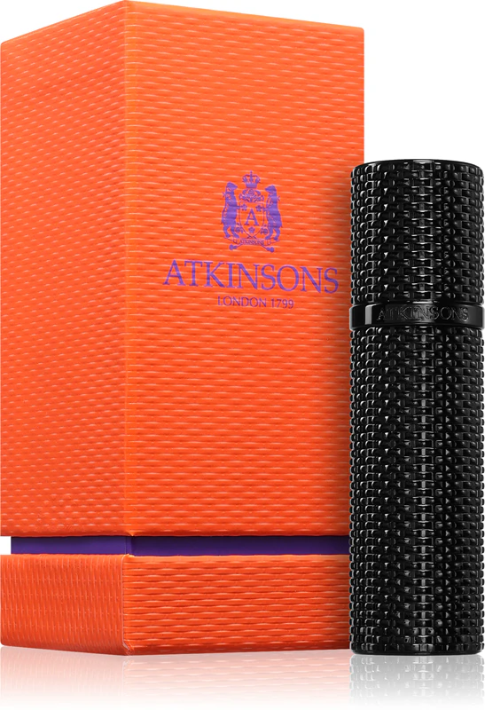 Estojo de viagem Atkinsons com frasco recarregável, preto