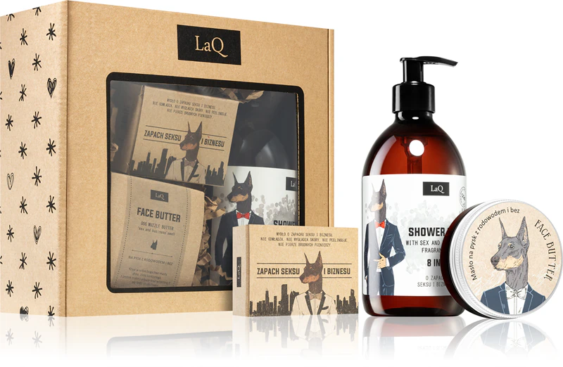 Conjunto de presente LaQ Doberman para o visual perfeito masculino.