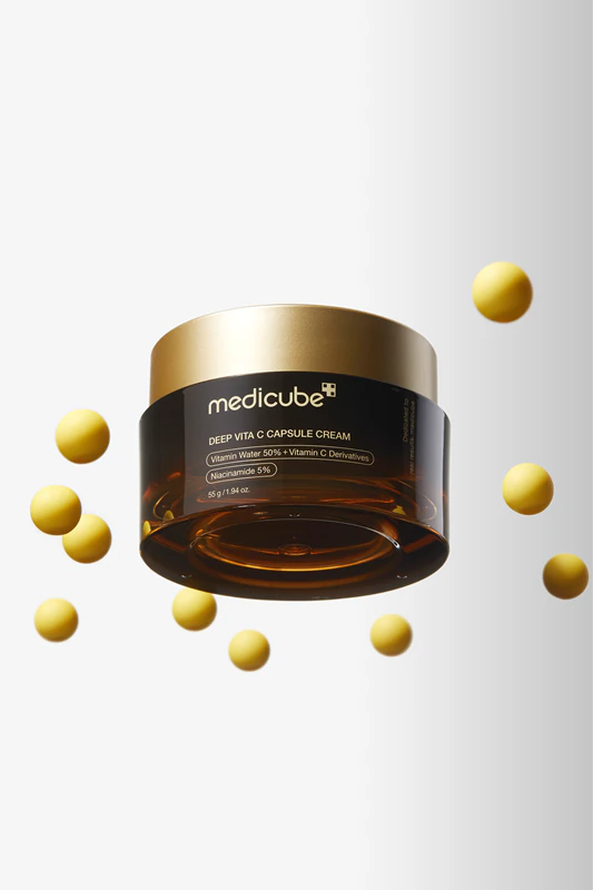 medicube Deep Vita C Capsule Cream, eine aufhellende Creme für Haut mit Verfärbungen
