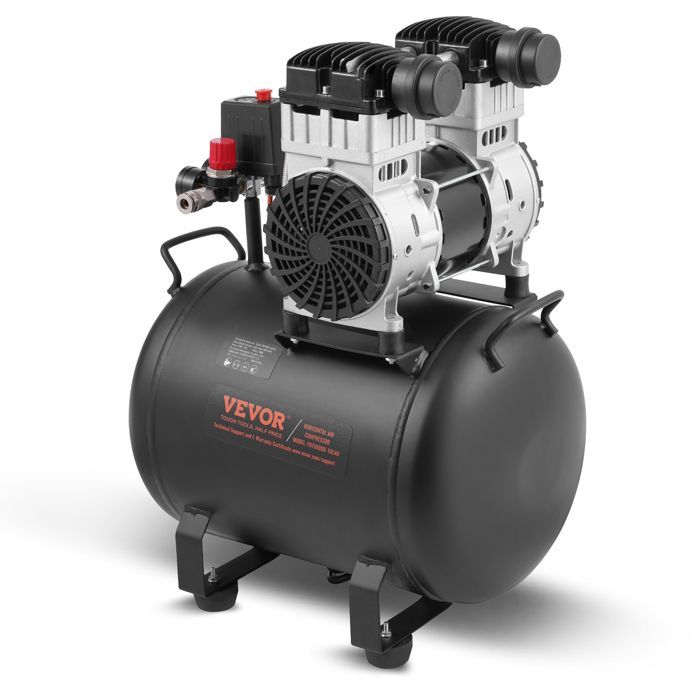 Compresor de aire sin aceite VEVOR - Tanque de acero de 40 L - 1,25 kW - para reparación de automóviles, inflado de neumáticos y pintura en aerosol