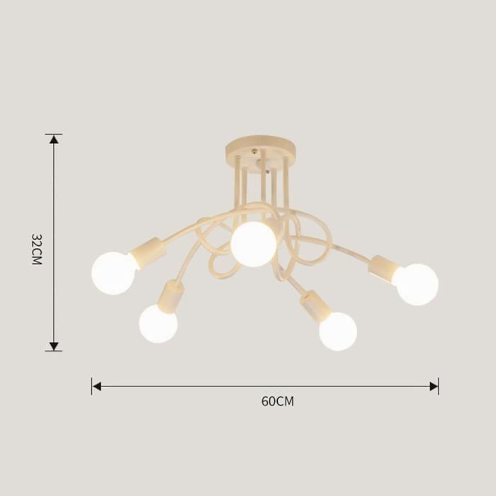 Vintage-LED-Industrie-Deckenleuchte in Gold mit 5 Leuchtenköpfen für Küche und Wohnzimmer