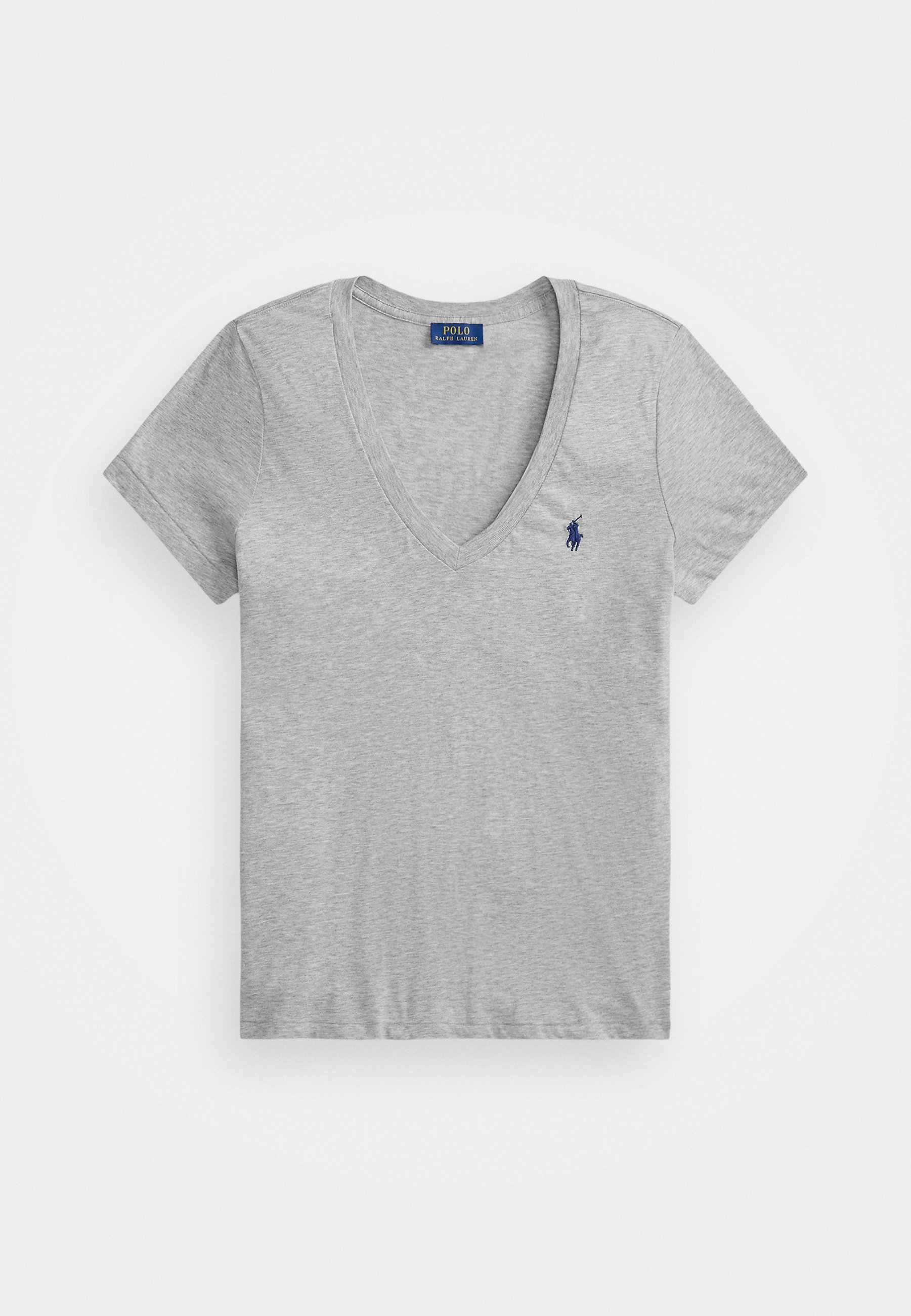 Polo Ralph Lauren katoenen jersey T-shirt met V-hals - Basic T-shirt - kasseien gemêleerd