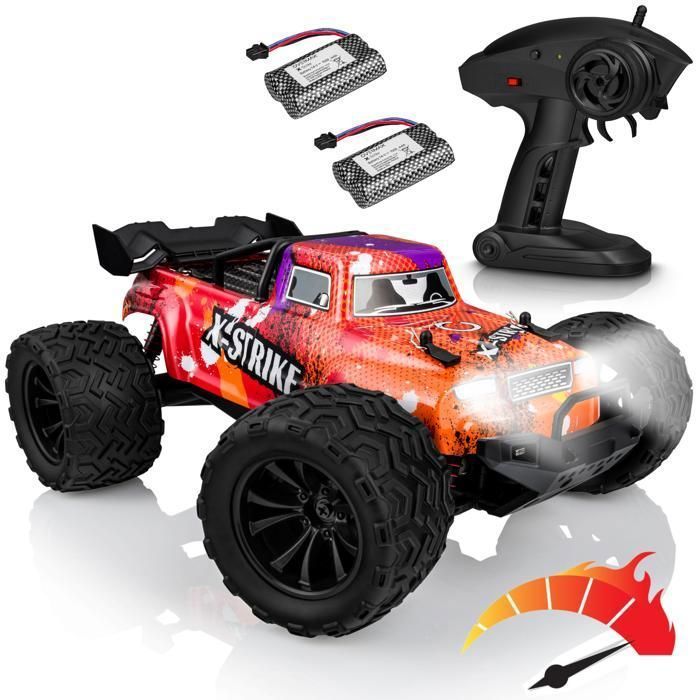 OVERMAX X-Strike - RC Voiture télécommandée - Tout terrain - Échelle 1:16 - 40 min - 30 km/h - Lumières LED - Entraînement 4 x 4