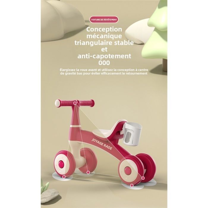 Bicicleta de equilibrio infantil - Estructura resistente - Luces y música de colores - Apta para niños de 1 a 4 años