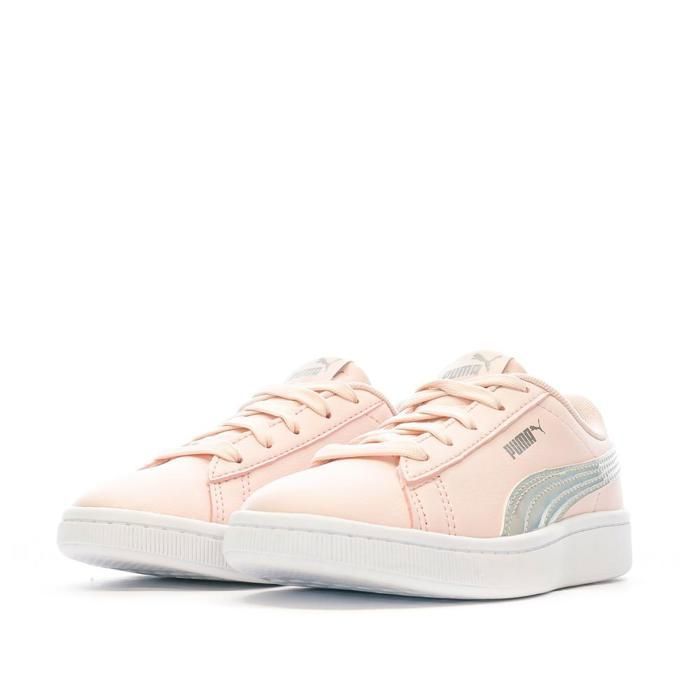 Puma Vikky Rainbow Girls' Pink/Grey Glitter Sneakers