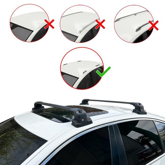 Barras de techo - ACE-3 - Compatibles con BMW Serie 3 (F30) 2012-2019 - Aluminio - Negro - 2 barras