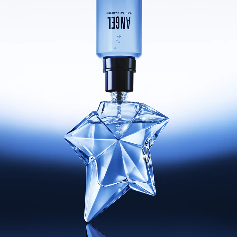 Frasco recarregável de Mugler Angel Eau de Parfum para mulheres