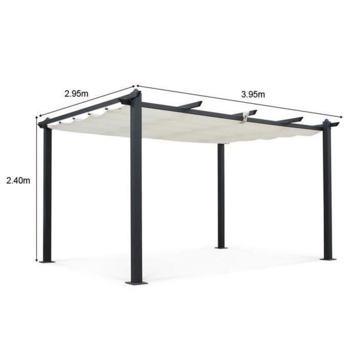 Pérgola de aluminio CORDOBA - Crudo - 4 x 3 m