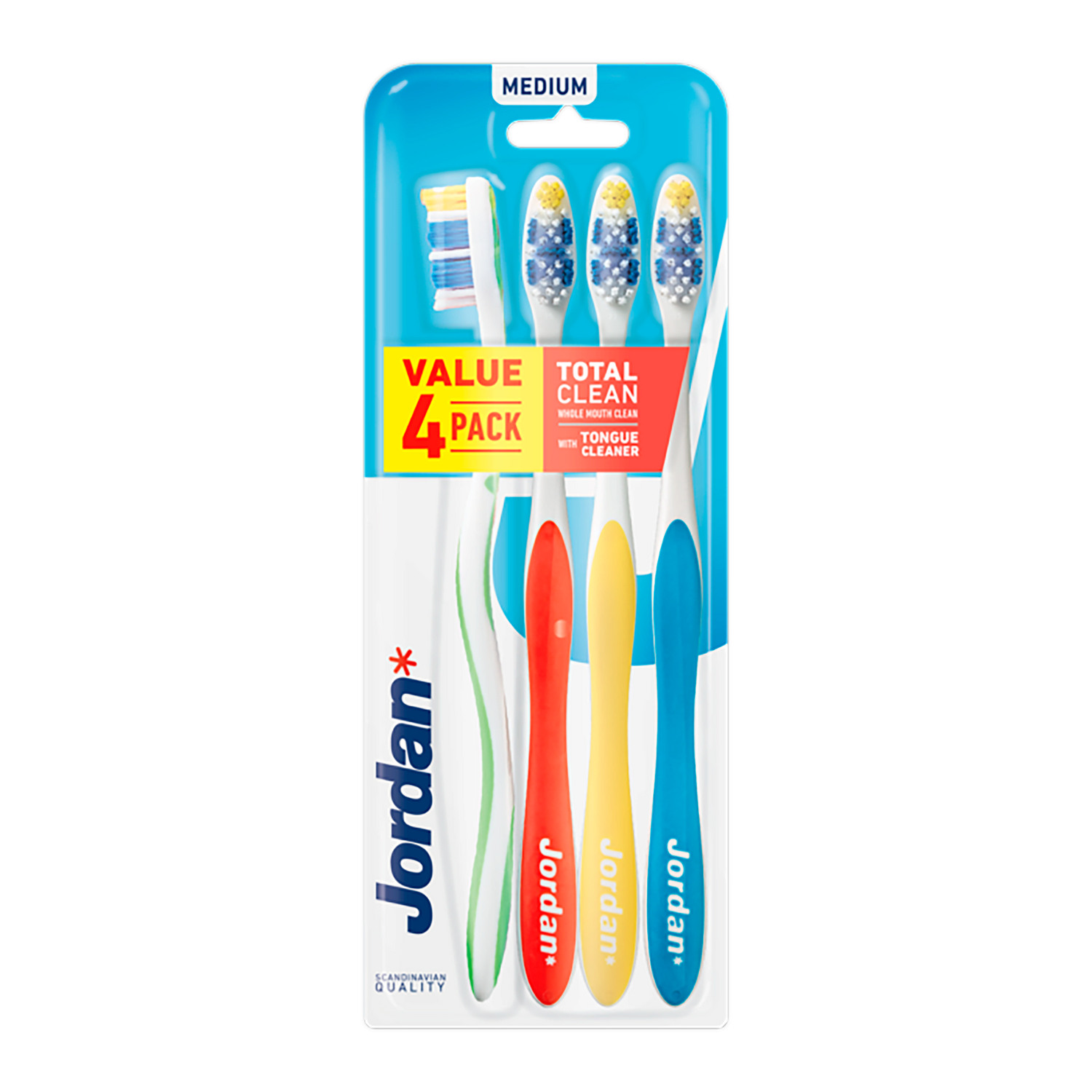 Jordan mehka zobna ščetka 4 kosi Total Clean