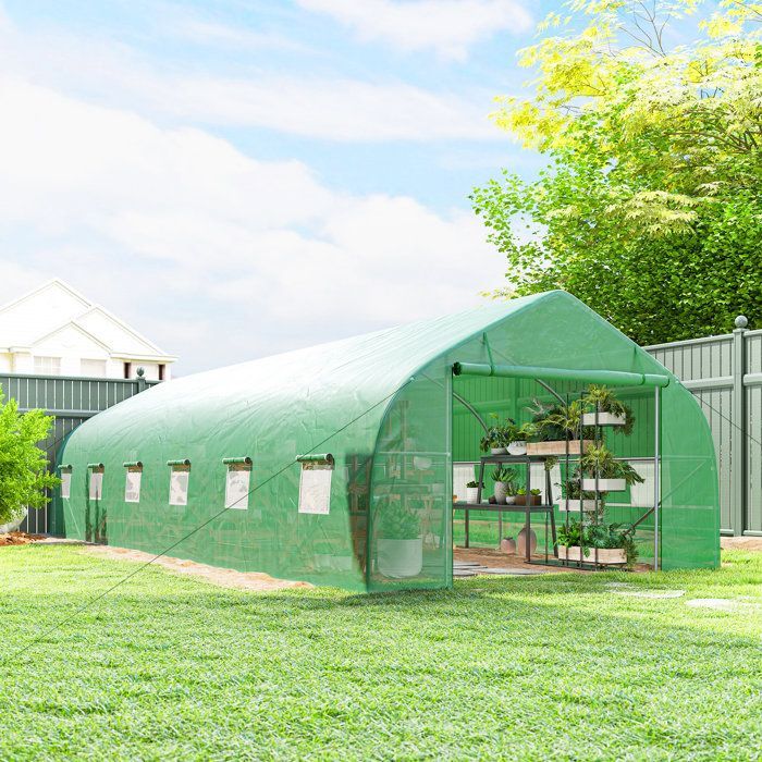 Outsunny - Estufa de jardim - PE - 8x3x2m - Verde