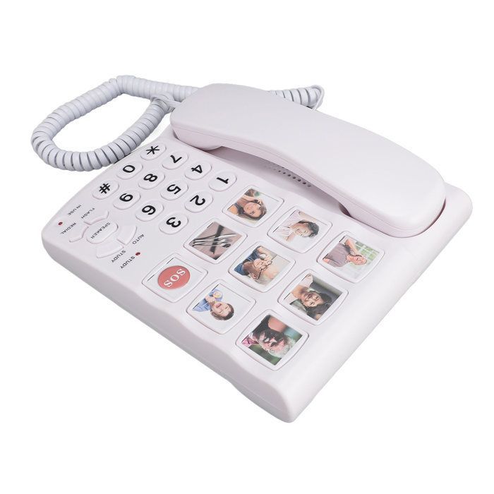 OMABETA landline phone with large buttons OMABETA corded landline phone Large button phone for seniors 9 office calculator