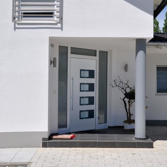 vidaXL Porte d'entrée Blanc 100x210 cm Aluminium et PVC 3157066