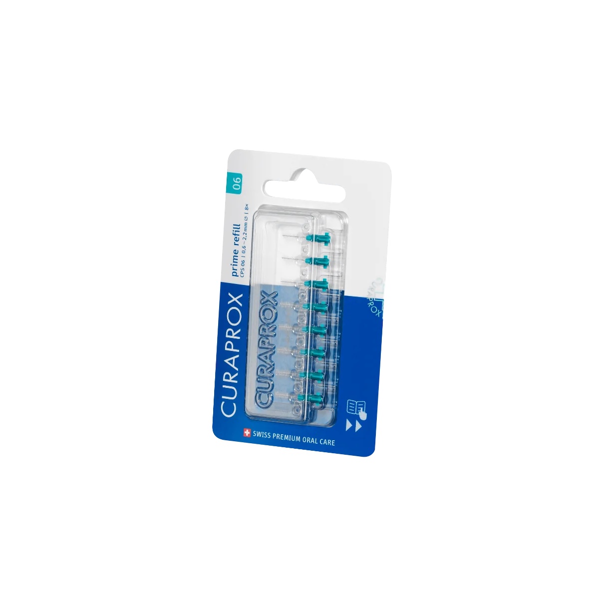 CURAPROX Curaprox Cps 06 Prime, recambio turquesa, 8 piezas, cepillo interdental