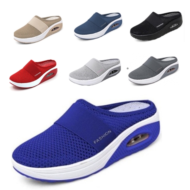 2021 Nuove scarpe da donna casual con imbottitura maggiorata, sneakers con plateau antiscivolo per donna, pantofole da passeggio all'aperto in mesh traspirante