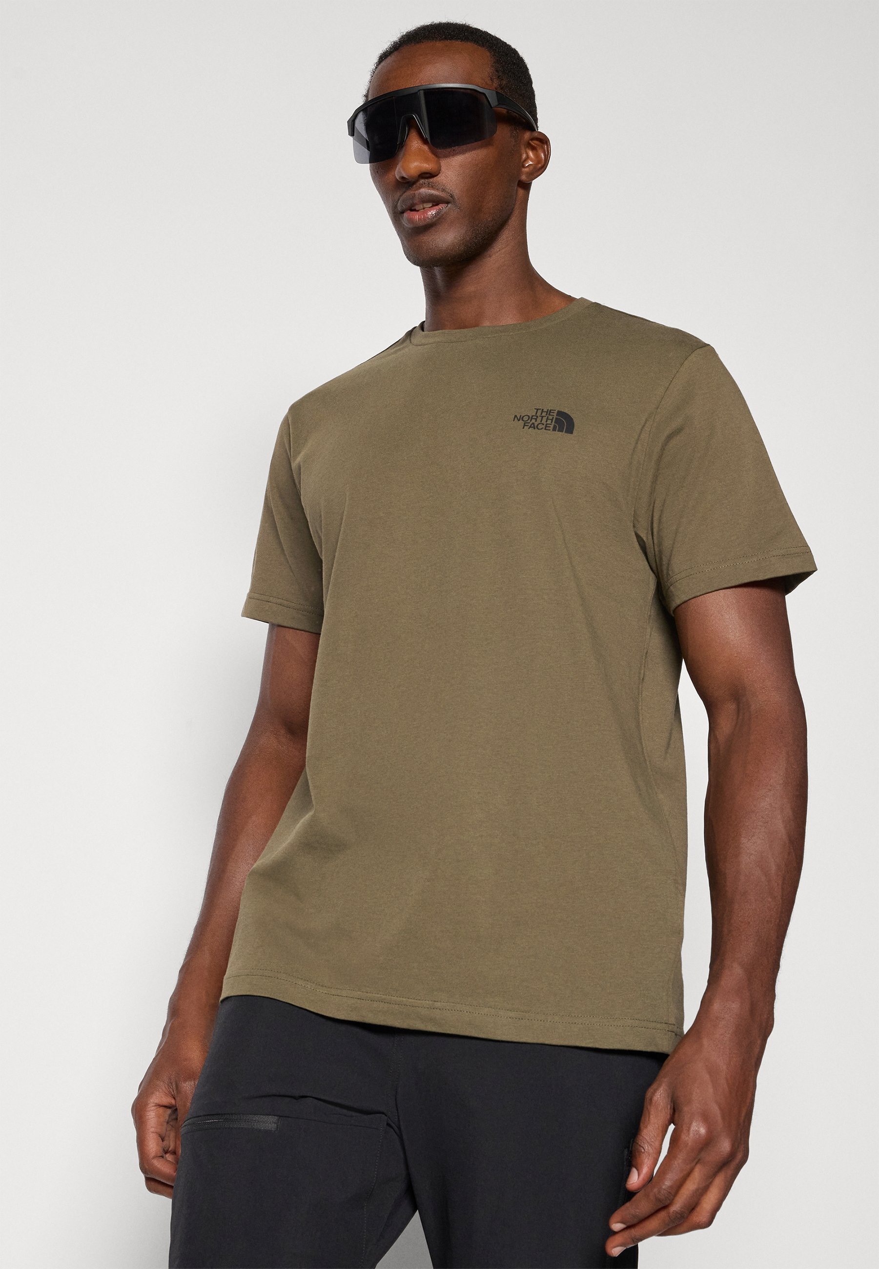 The North Face BOX EDGE OF LIGHT INFILL TEE - T-shirt met print - nieuw taupegroen/zwart