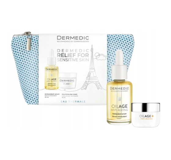 Dermedic Oilage zestaw kosmetyków do twarzy serum 30 ml   krem 15 ml   kosmetyczka