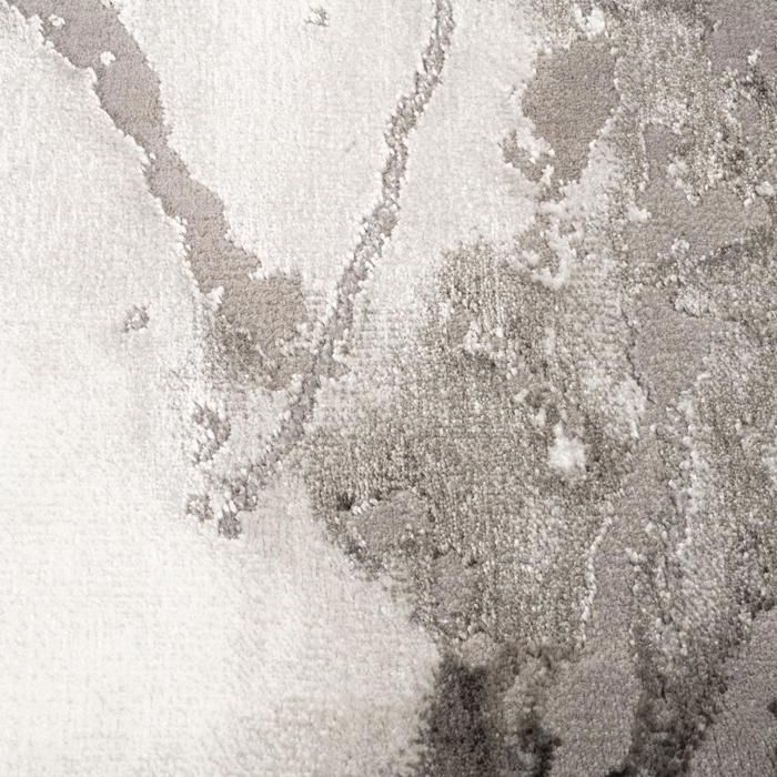 tapis salon 160x230 tissé gris rectangle motif abstrait MARBAL