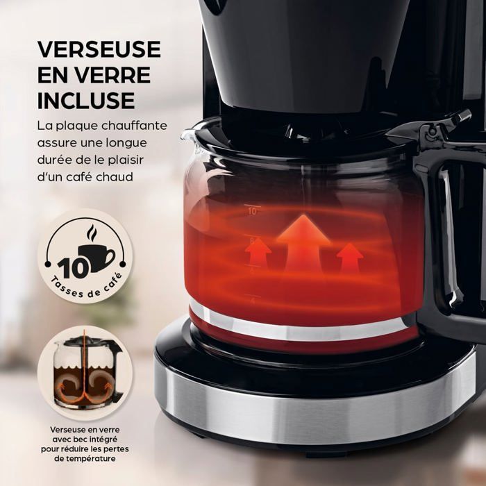 Barista Machine à café filtre Grind avec moulin, écran tactile LED & minuterie - 900W