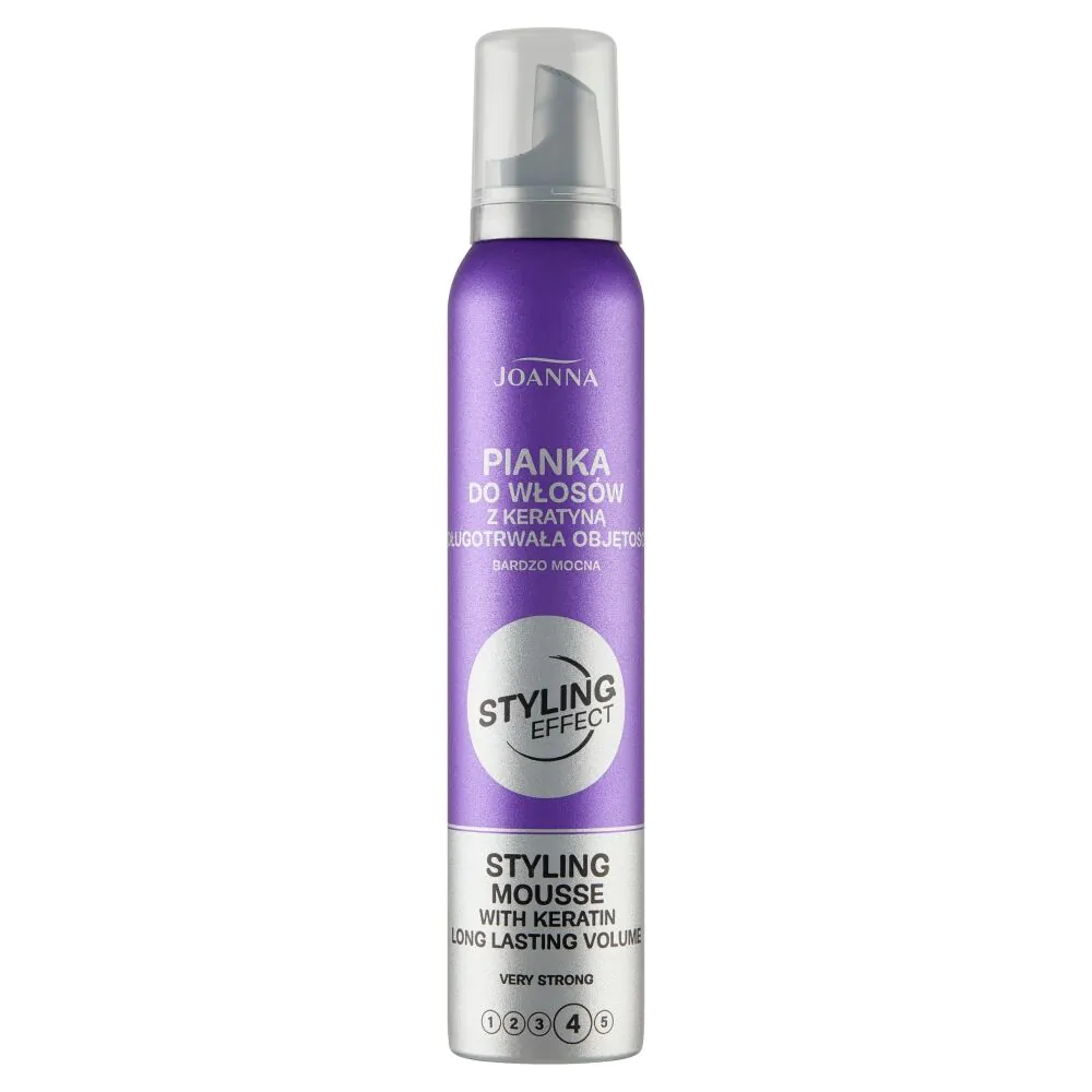 Joanna Styling Effect Very Strong - Pianka do włosów z keratyną, bardzo mocna 150 ml