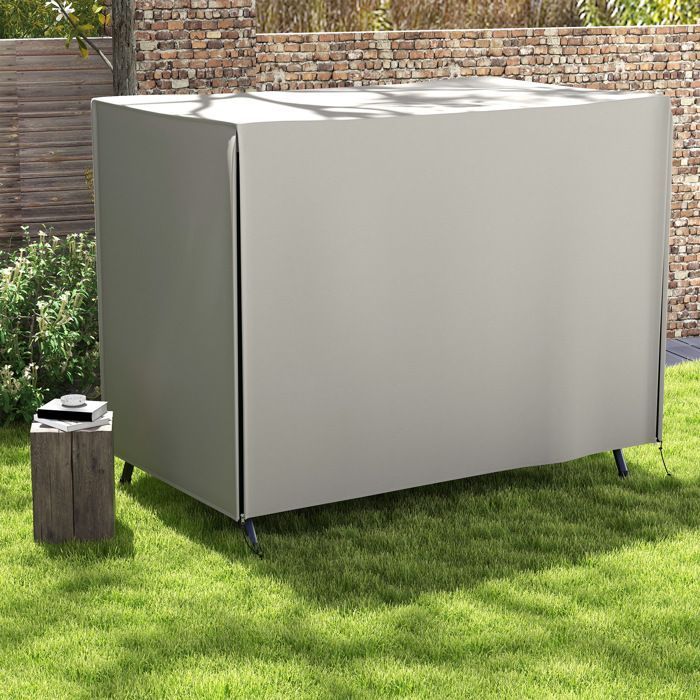 Funda protectora Outsunny para columpio de jardín de 3 plazas, lona de plástico de poliéster de alta densidad impermeable, color gris.