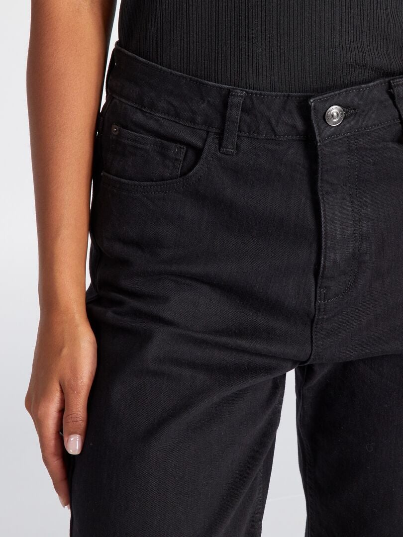 Calça jeans de corte regular - L30 - PRETA