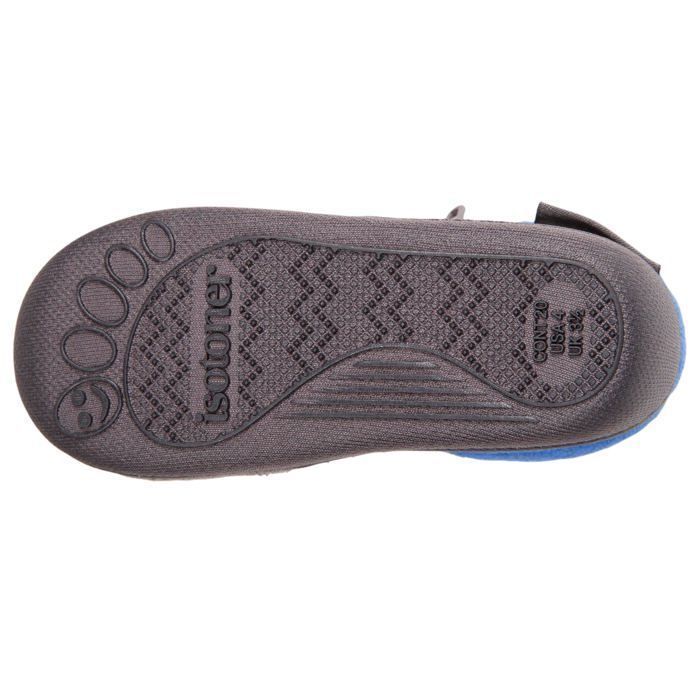 Pantuflas Isotoner para bebé niño con suela antideslizante, color gris.