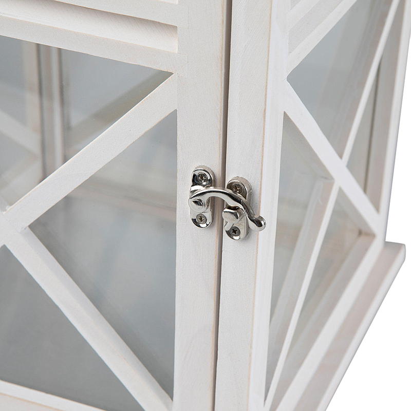 Casa Lanterna in legno s/2 31/42 cm verniciata di bianco