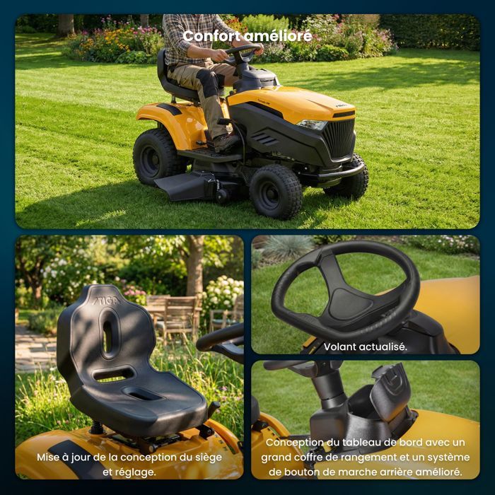 STIGA STIGA TORNADO 398 PETROL GARDEN TRACTOR, 432 CC, 98 CM DECK – HYDROSTATIC TRANSMISSION, SIDE DISCHARGE –