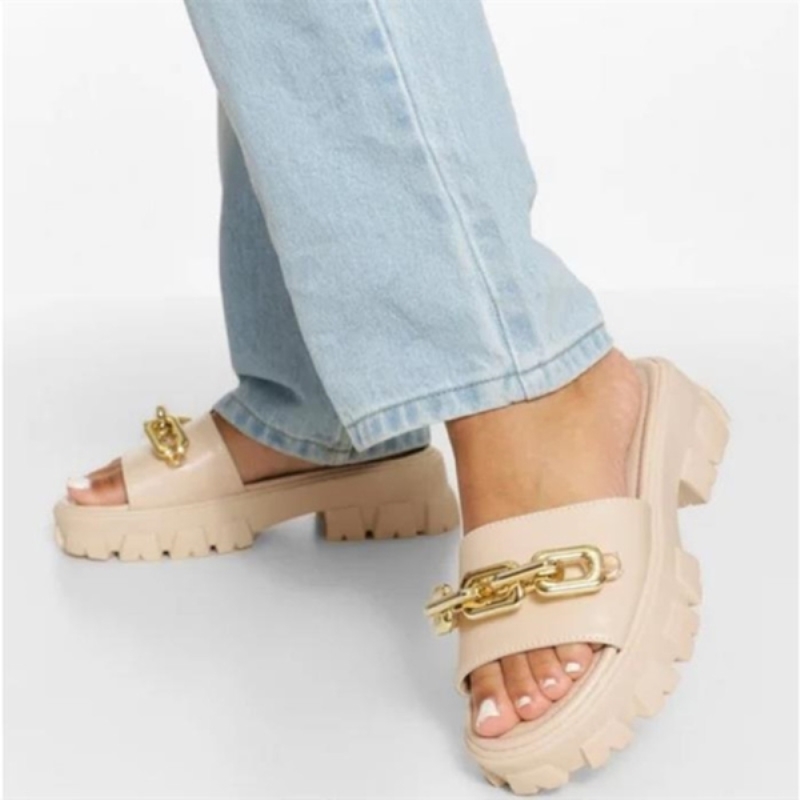2022 new Platform Women's slippers Summer Fashion Women Chunky Beach Sandal Pu Comfortable Sandalias zapatillas mujer Plus size