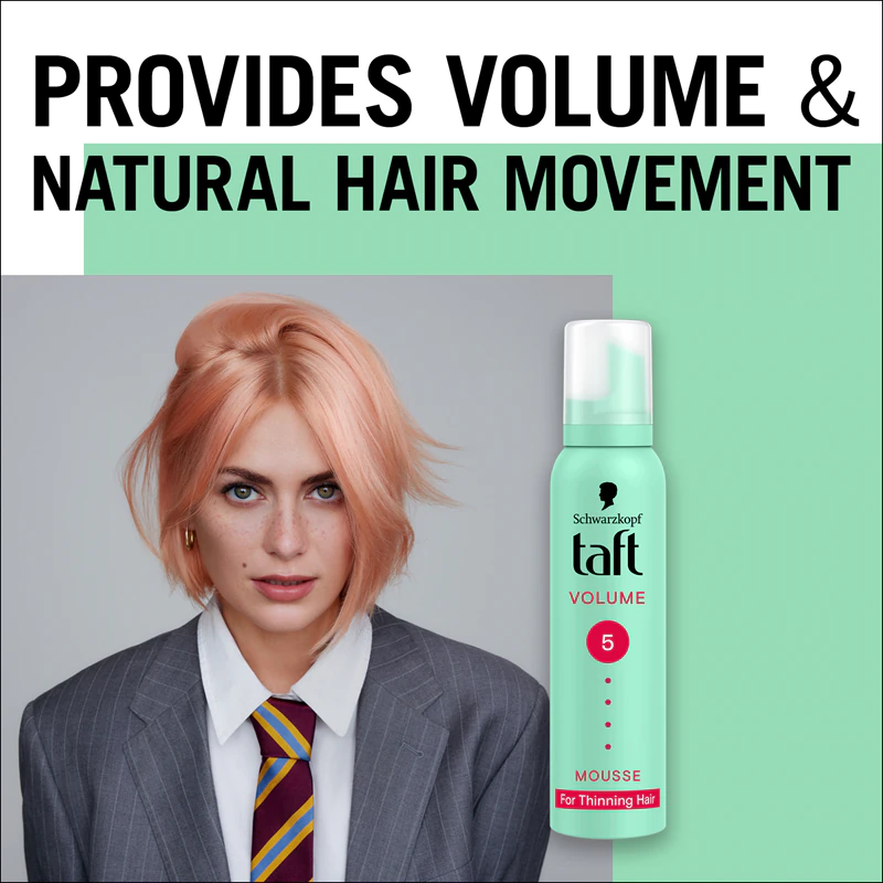 Mousse capilar Schwarzkopf Taft Volume para cabelos fracos e com queda.