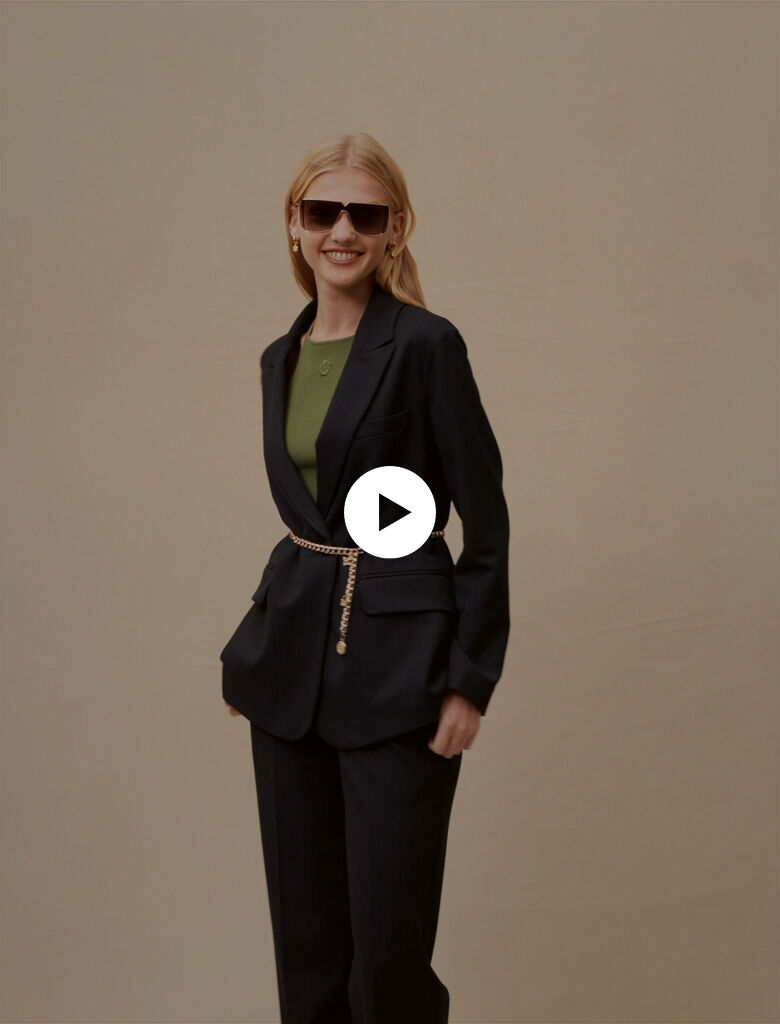 Sacou cu dungi, stil tenis - Negru