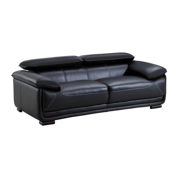 Sofá de piel de 3 plazas - MACELO - Negro