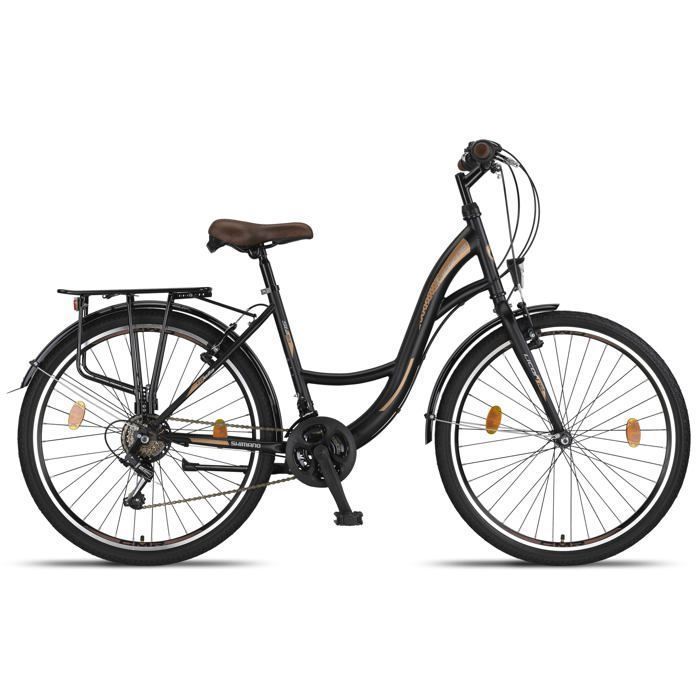 Unicorn Bike Stella Premium City Bike – Comfortable Dutch Bike, (Black 26)