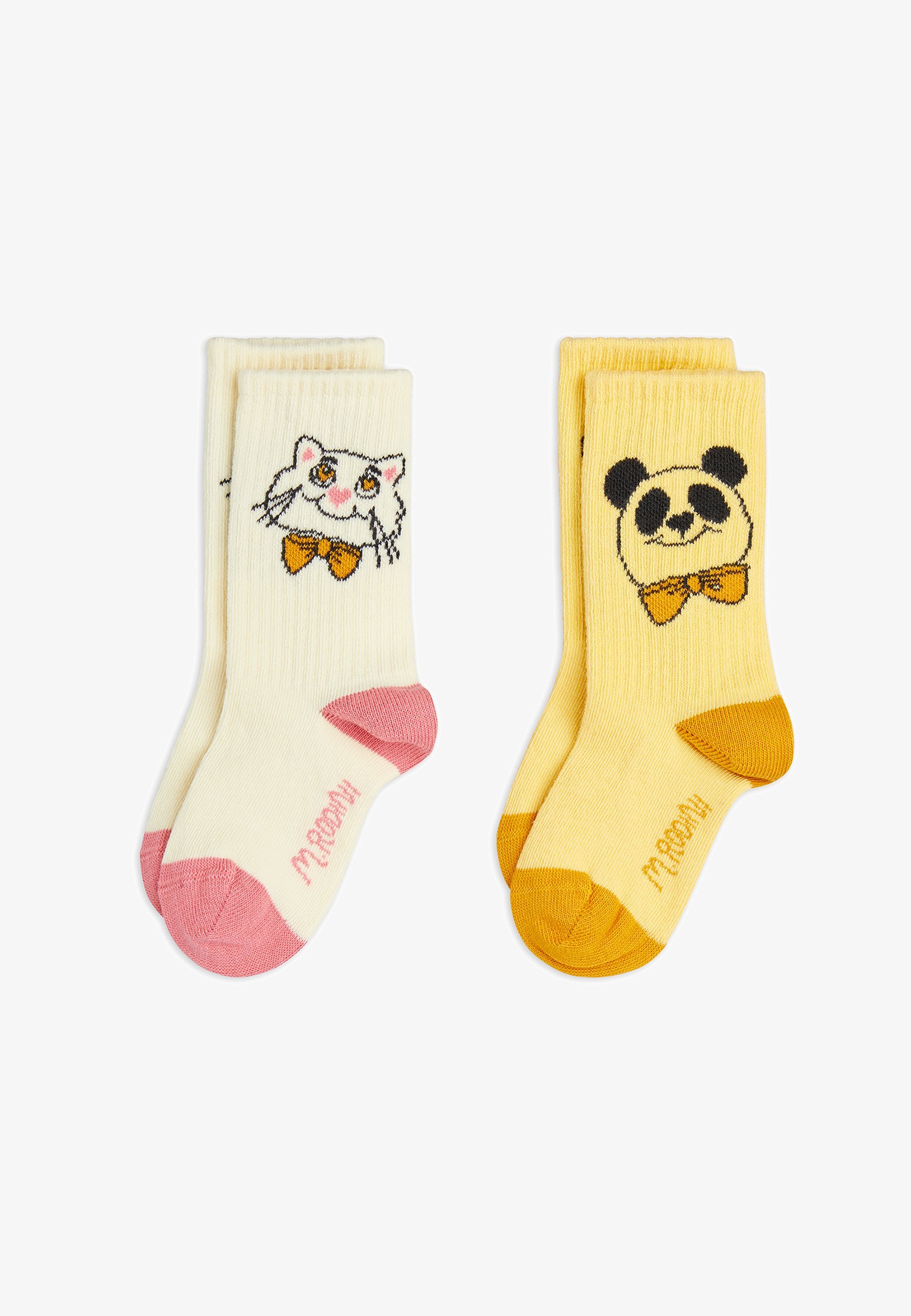 Mini Rodini Kat en Panda Sokken 2-pack Unisex - Sokken - multi