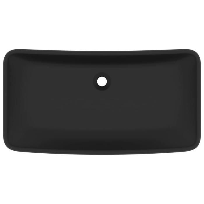vidaXL Luxury Rectangular Countertop Washbasin Bathroom Vanity Sink Home Matte Black 146964