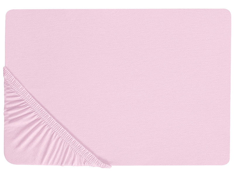 Bawełniane prześcieradło z gumką 180x200 cm różowe